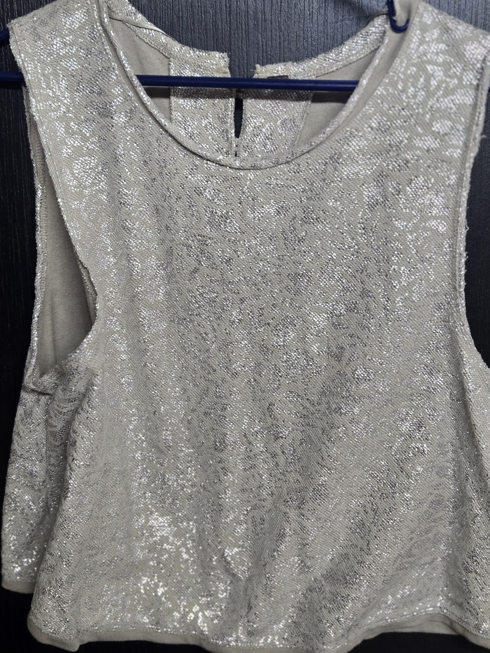 Free People Silver Sequin Sleeveless Tank